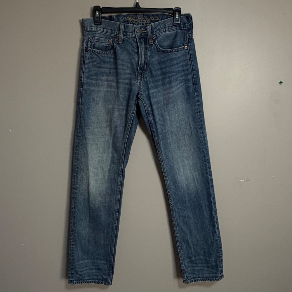 American Eagle Outfitters Slim Straight Jeans Mens 28x32 Medium Wash Blue Denim